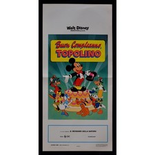 locandina BUON COMPLEANNO TOPOLINO Disney Mickey Mouse minnie paperino B250