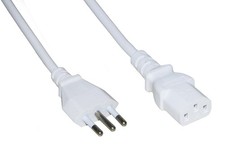 CAVO ALIMENTAZIONE SPINA ITALIANA TRIPOLARE 10 A. PER COMPUTER, STAMPANTI MT. 1.