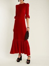 Rosso natalizio velluto abito - rosso,