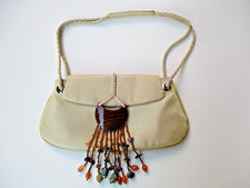 Pierre Cardin borsetta vintage in raso con chiusura gioiello di pietre dure