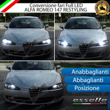 CONVERSIONE FARI FULL LED ALFA 147 RESTYLING 6000K BIANCO LED CANBUS 16200 LUMEN