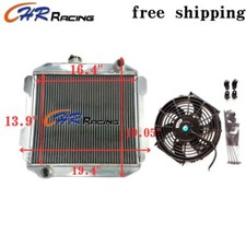 Aluminum Radiator+Fan for 1974-1977 Ford Capri MKII 2600/2800 V6 MT LHD US-SPEC