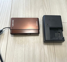 Sony CyberShot DSC-T77 fotocamera digitale marrone con batteria, caricatore solo giapponese