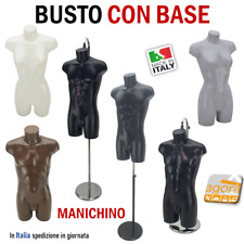 MANICHINO BUSTO TORSO UOMO DONNA MANICHINI NERO BIANCO BASE REGOLABILE X VETRINA