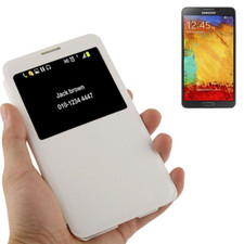 Custodia PVC Ecopelle Bianca Flip Cover S View per Samsung Galaxy Note 3 N9000