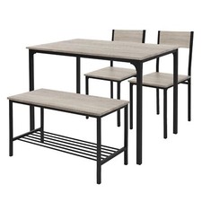 Set tavolo da pranzo per cucina 4 pezzi rovere sonoma set di mobili soggiorno