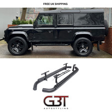BARRE LATERALI PER LAND ROVER DEFENDER 110 TUBOLARI ALL BLACK FIRE & ICE STYLE 03-16