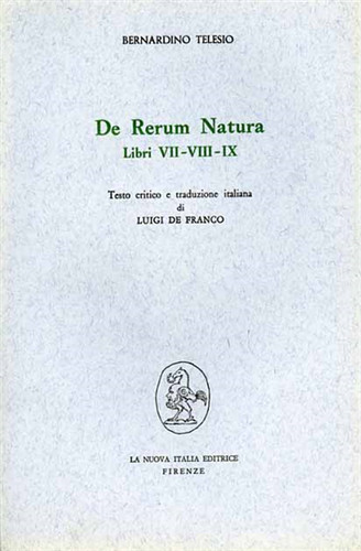 Telesio bernardino de - de, rerum