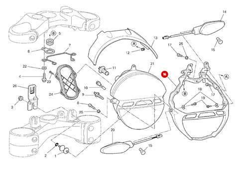 Supporto faro ducati - supporto,
