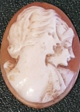 Cammeo in conchiglia naturale antico ritratto di 2 donne 1950 Torre del greco 