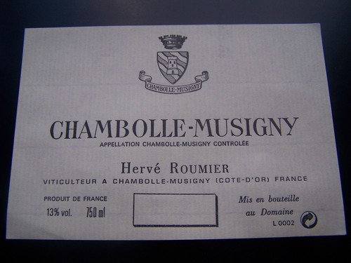 étiquette vin chambolle - étiquette,