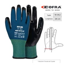 GUANTI DA LAVORO IN NITRILE COFRA RIFLING GIARDINAGGIO EDILIZIA 12PA TG. XL