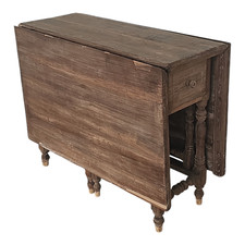 ANTICO TAVOLO a BANDELLE in Legno Massello Stile Seicentesco Italia Epoca '800