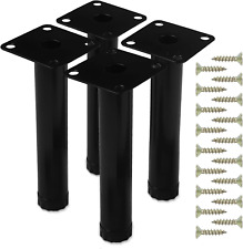 4 Pezzi Piedini per Mobili, 15 Cm Metallo Nero Gambe Tavolo Piedi Regolabili Scr