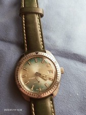 Orologio meccanico BREIL del 1974 con quadrante verde sfumato, cinturino verde