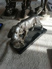 STATUA SCULTURA Scultura Cane Pointer Con Faggiano