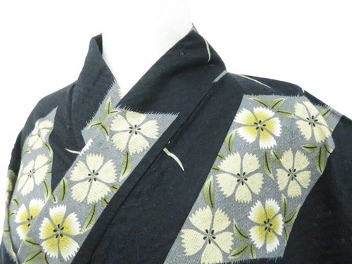 Kimono giapponese yukata nero - kimono,