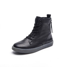 Stivaletti donna misura 4,5-10 scarpe vera pelle nero bianco cerniera nuovi