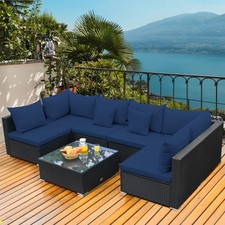 7PCS Rattan Patio Conversation