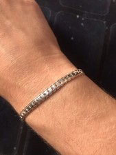 Bracciale Catena Argento 925 Unisex Snake Maglie Strette Italy Peso 7.7 Gr