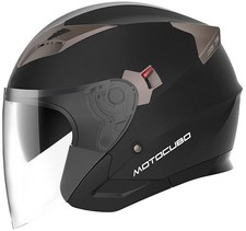 CASCO MOTO MOTOCUBO JET TOURER VISIERA LUNGA E INTERNA NERO OPACO TG XL