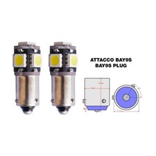 Kit 2 lampadine Bay9s a 5 LED