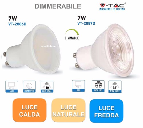 Lampadina faretto led gu10 - led, 7w