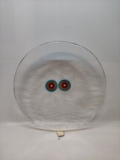 BARBINI murano Grande  centrotavola piatto firmato 35cm Modernariato DesignItaly