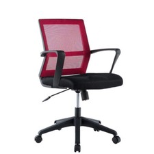 Sedia da ufficio ergonomica girevole con ruote in tessuto e rete reclinabile d
