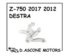 PIASTRA PEDANA DESTRA KAWASAKI Z750 2007 2008 2009 2010 2011 2012 ARGENTO DX