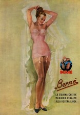 PUBBLICITA' 1951 LA BERNE' GUAINE DONNA LINGERIE COSTUMI DA BAGNO MODA INTIMO 