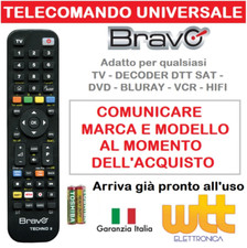 Telecomando bravo ok per TV universale decoder sky xdome axil amiko aeg topfield
