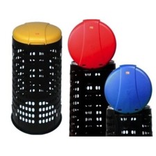 TRESPOLO BIDONE TATA COPERCHIO  A COLORI CASUALE Cm.38x80 - FR043071