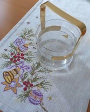 porta ghiaccio vintage in cristallo e manico placato oro 24K Rede Guzzini