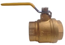 Valvola a sfera 2" pollici con leva in ottone femmina femmina 