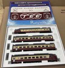 RAILTOP MODELL HO SCALE TRANS EUROPE EXPRESS TEE 50 YEARS 4 CAR DIESEL SET RAM !