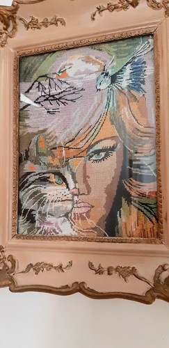 Quadro ricamato mano - ricamato, mezzo