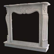 Camino Marmo Bianco Cornice Stile Classico White Marble Classic Fireplace Frame
