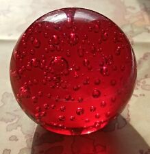 IKEA - Fermacarte in Vetro con Bolle MÄKTA Rosso Vintage 2007 - Cod 900.656.62