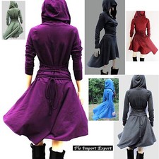 Vestito Donna Abito Asimmetrico con Cappuccio Woman Hoodie Dress 110328 