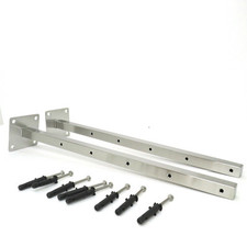 Coppia di bracci per stendibiancheria a muro in acciaio inox AISI 304