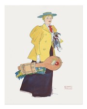 Vintage donna con cane arte da