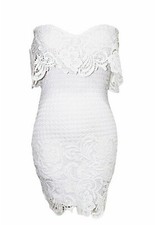 Abito corto donna pizzo - , bianco