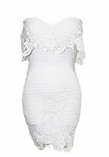 Abito corto donna pizzo - , bianco