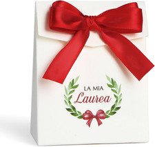 25Pz Scatoline Bomboniere Portaconfetti Laurea, Scatole Confetti Laurea, Scritta