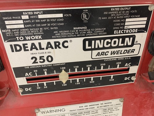 Lincoln electric idealarc 250 - electric,