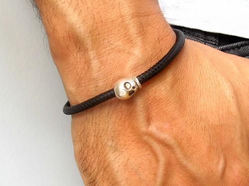 Bracciale teschio argento