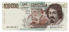 100000 LIRE CARAVAGGIO I TIPO