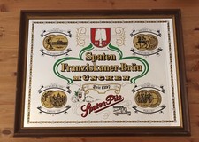 Specchio vintage birra Spaten Franziskaner beer advertising mirror Breweriana