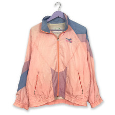 Giacca a vento Diadora Vintage rosa anni 90 con zip - Taglia S/M uomo